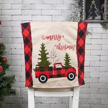Cozy And Red Black Plaid Christmas Tree Chair Covers For Festive Decor Home