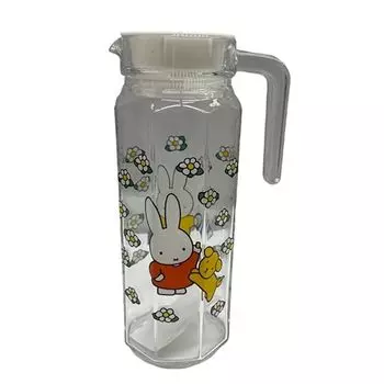 Cozy Company 8644012MG Miffy Glass Pot Juice Jug MIFFY GARDEN 4.3 fl oz (1,100 cc) W 4.9 x D 3.5 x H 9.6 inches (125 x 88 x 245 mm)