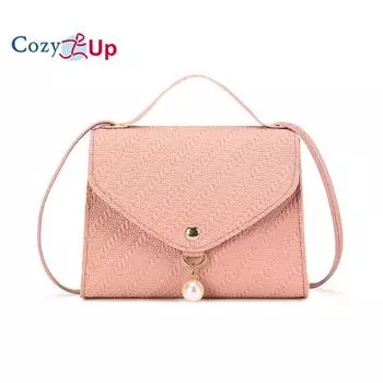 Сумка-чехол Cozy Up Embossed Small Square Bag Crossbody, Fresh and Sweet Pearl Small Bag для женщин 18x12x4cm чёрный