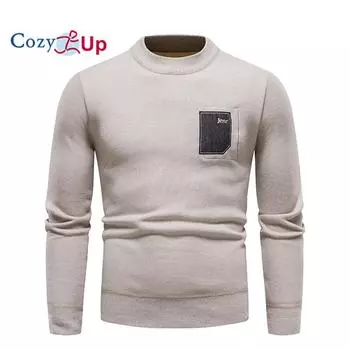 Cozy Up Мужской свитер с воротником-стойкой из 9 цветов, базовый повседневный трикотажный свитер с длинным рукавом M бежевый