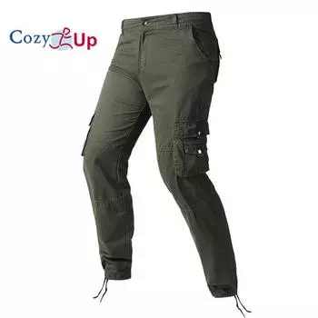 Мужские повседневные брюки Cozy Up из чистого хлопка, свободные прямые рабочие брюки 30 чёрный