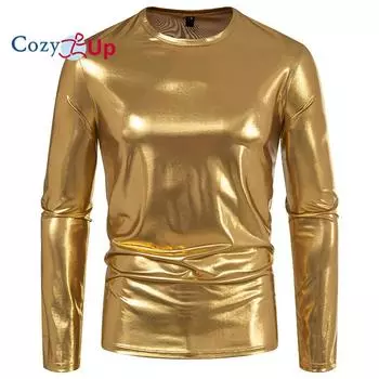 Cozy Up Мужская футболка с длинными рукавами и круглым вырезом для вечеринок и сцены S серый