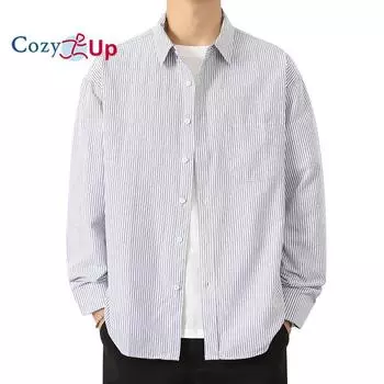 Cozy Up Мужские рубашки на пуговицах, не мнется, эластичная, с принтом, деловая повседневная рубашка M синий