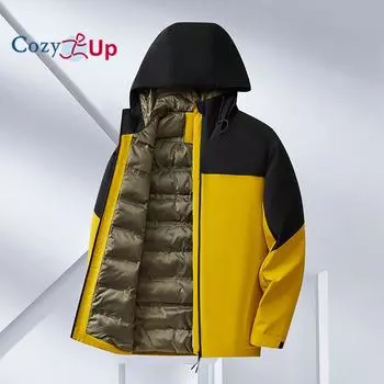 Cozy Up Мужские водонепроницаемые тренчи с подкладкой Ветровка Дорожная куртка M белый