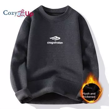 Cozy Up Мужской свитер-пуловер с круглым вырезом и вафельной текстурой, трикотажные свитера с длинным рукавом M чёрный