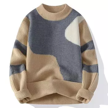 Cozy Up мужской свитер с длинным рукавом - осенний повседневный вязаный принт с круглым вырезом, милый свободный пуловер-джемпер M хаки