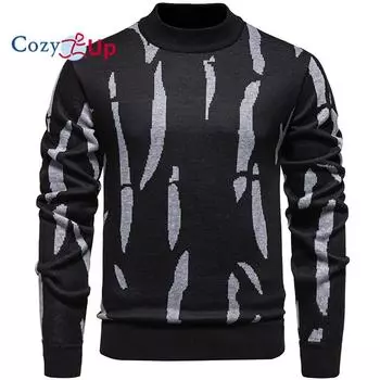 Cozy Up Мужской утолщенный и пушистый свитер с полувысоким воротником M темно-серого