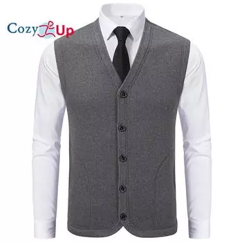 Cozy Up мужской вязаный свитер жилет с V-образным вырезом на пуговицах без рукавов жилет кардиган XL темно-серого