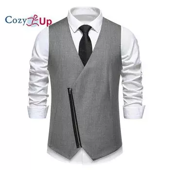 Cozy Up мужской жилет свадебная вечеринка диагональная планка жилет на молнии жилет S светло-серый