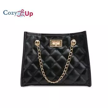 Cozy Up Новая мода Joker Texture Striped Casual Korean Sweet Daily Shoulder Crossbody Bag сумки для женщин 20x16x9cm чёрный