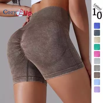 Cozy Up Женские бесшовные эластичные спортивные шорты с высокой талией для бега, занятий йогой и фитнесом S
