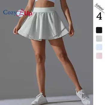 Cozy Up Женские плиссированные теннисные юбки с 2 карманами Спортивные юбки-шорты для гольфа Юбки для женщин Многослойные юбки Тренировки Бег S