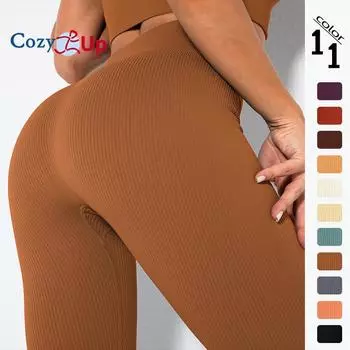 Женские бесшовные леггинсы Cozy Up в рубчик с высокой талией для фитнеса и йоги S