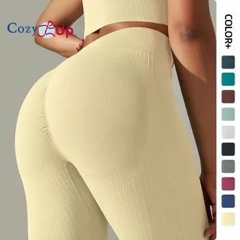 Cozy Up Женские штаны для йоги из 2 частей, бесшовные ребристые брюки-клеш с высокой талией, расклешенные леггинсы S