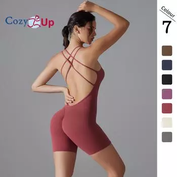 Женский сексуальный комбинезон без рукавов с перекрестными бретелями на спине Cozy Up, комбинезон для занятий йогой S