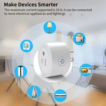Cozylife WiFi Smart Plug US 10A с монитором питания Пульт дистанционного управления Google Assistant Alexa Yandex Alice Голосовое управление 100-240V
