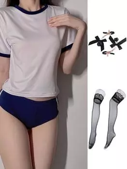 CP5XL нижнее белье в стиле Лолиты, сексуальные костюмы для студентов 18 лет, нижнее белье для школьниц, однотонный комплект фетиш-бинтов, эротический комплект одежды S