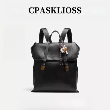 Cpasklioss Commuter Skeleton-skin Retro Backpack Women Large Capacity Travel Computer Bag Backpack Large Bag Schoolbag Black (with baseball ornaments)