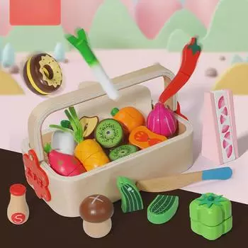 CPC Деревянный Магнитный Набор Игрушек для Нарезки Фруктов и Овощей для Детей