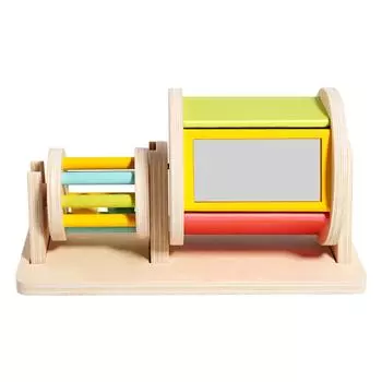 Cpc Montessori Early Education Wooden Textile Drum Infant Color Cognition Wooden Toy Grasp Training Hand-Eye Coordination