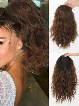 cPonytail Extension синтетический конский хвост на завязках для женщин 14 дюймов короткий волнистый искусственный конский хвост часть волос для ежедневного использования 14inch