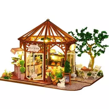 CPOWACE DIY миниатюрный кукольный домик кукольный домик миниатюрный Shichimocha кофейня кофе ручной работы поделки для взрослых DIY набор (ES013-А) оранжевый