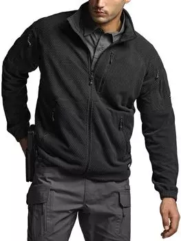 CQR Zip Up Parka Heat Grid Fleece для горных повседневных условий с нагрудным карманом для мужчин [универсальная/легкая, с удержанием веса] весна, осень, зима,