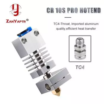 CR10S PRO Hotend Swiss MK8 Сопло из закаленной стали Радиатор Титановый блок Тепловой разрыв Комплект обновления деталей 3D-принтера для CR10S