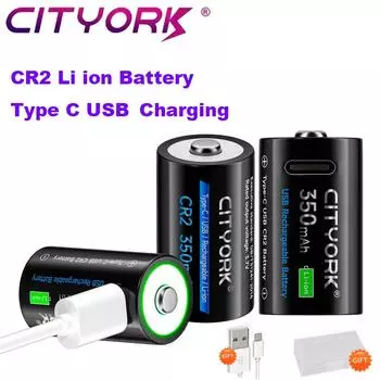 CR2 350mAh CR2 Тип C перезаряжаемая литий-ионная батарея Для принтера безопасности Профессиональное медицинское оборудование Фонарик Цифровые камеры 2pcs Batteries