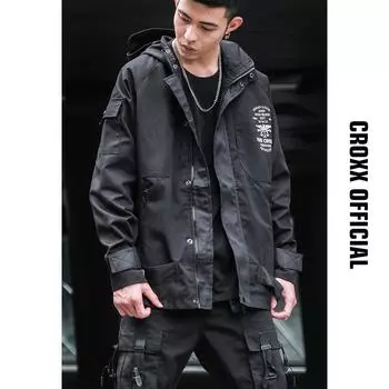 CR Новая мужская штурмовая куртка с капюшоном и противоизносной защитой для улицы Mountain Executor Ins японская рабочая куртка L чёрный