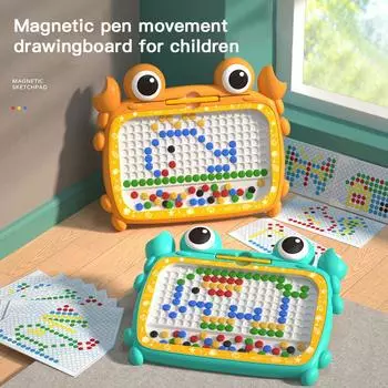 Crab Magnetic Drawing Board with Magnetic Pen and Beads Montessori Education Toys Cute Children s Magnetic Drawing Board Gifts