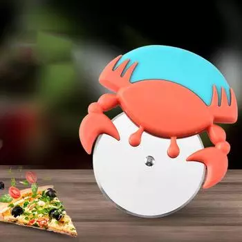 Нож для пиццы из нержавеющей стали в форме краба с круглыми колесами, кухонные гаджеты, резак для пиццы, инструмент для выпечки кондитерских изделий