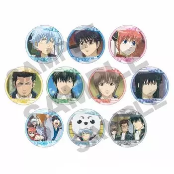 Cracks Gintama Trading Hologram Can Badge 1BOX Diameter 56mm Tin Made Approx.