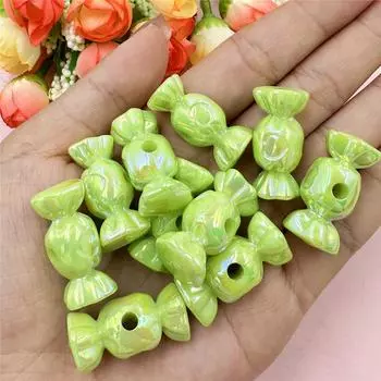 Craft 13.2mm*28.7mm конфетные бусины акриловые подвески 10 шт DIY изготовление ювелирных изделий материал ручной работы с отверстием для ожерелья серьги DIY бисер аксессуары бусины зелёный