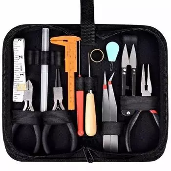 Craft Black Bag Jewelry Findings Jewelry Repair Tools Set Pliers Supplies Jewelry Making Kit 19 pcs