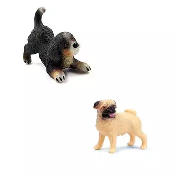 Craft Mini Farm Simulation Dog Pug Dog Accessories Фигурки Украшения Модель животного Миниатюра F