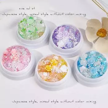 Craft Nail Art Rhinestones Rose Flower Nail Decoration 3D Nail Art Decoration Nail Art Jewelry розовый