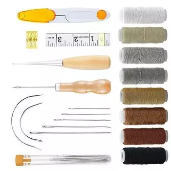 Craft Tool Leather Set Repair Kit Professional Indoor Hand Grinding Durable Workmanship DIY Stirring Flat Line Cord