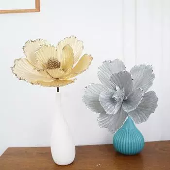 Crafted Simulated Christmas Flower DIY Artificial Flowers Glitter Christmas Flower Home Decor жёлтый