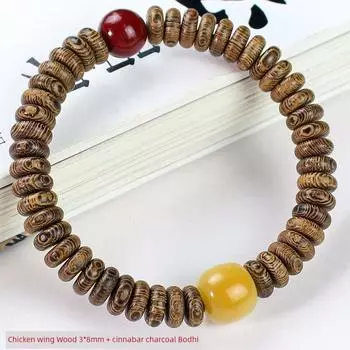Crafts Factory Direct Sales Couple Hand Jewelry Door Frame [Lucky Strike] tablet beads 3*8mm + charcoal Bodhi