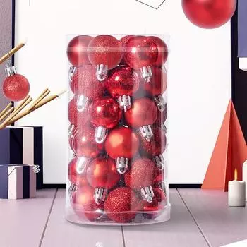 Crafts Plastic Christmas Ball Set 3cm Creative Christmas Tree Pendant Waterproof Delicate Hanging Ornament Office other