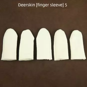 Crafts Suede Finger Stall Deerskin Thickened Bead Playing Polished Patina Finger Wear-Resistant Plate String Walnut Bodhi Pulp Suede finger cover 5