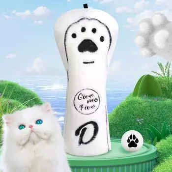 CRAFTSMAN Driver Head Cover Single Item Driver Cover 3D Effect Golf Compatible with 460CC Elastic Type Cute Fluffy Cat Punch