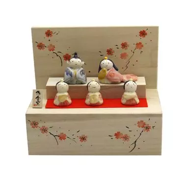 Craftsman House Hina Doll Five Hina Hina Деревянная коробка Украшение