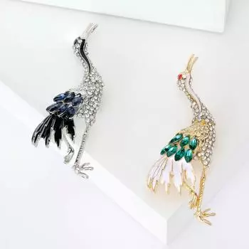 Crane Alloy Женская популярная простая темпераментная универсальная брошь для костюма синий