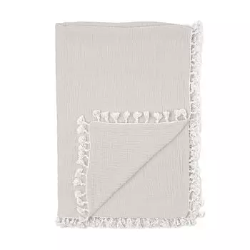 Crane Baby Crane Baby Муслиновое одеяло Хлопковое одеяло Марлевое одеяло с бахромой и кисточками Moonstone 6-слойное