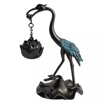 Crane Ornament Decorative Creative Zinc Alloy Delicate Bird Sculpture for Home Office Decoration