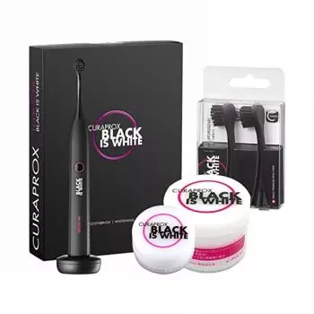 Craprox Black is White электрическая зубная щетка порошок зубная паста 3 г порошок зубная паста 20 г сменный набор щеток из 2 шт. + + +