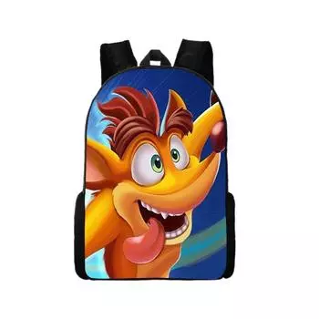Crash Bandicoot Аниме Мультфильм Мультфильм Окружающий Детский Школьный Рюкзак Ученики Начальной и Средней Школы Рюкзак Большой Вместимости