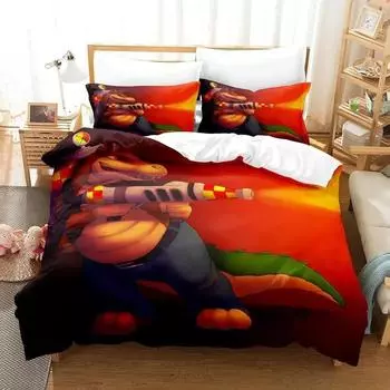 Crash Bandicoot Постельное белье односпальная кровать двуспальная кровать размера «king-size» для взрослых и детей, пододеяльник, комплект простыней с 3D-аниме EU Single 135x200cm